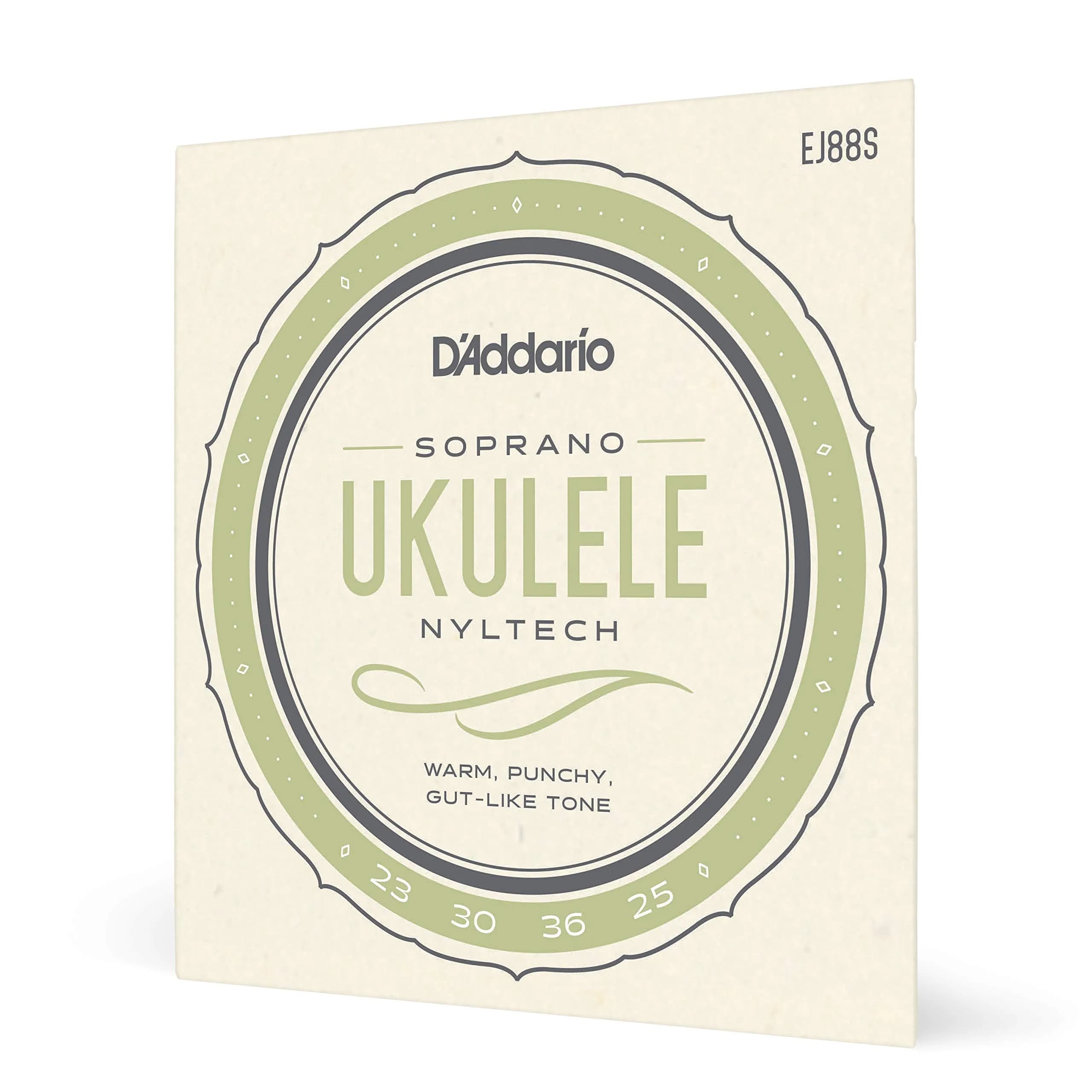 D'Addario Nyltech Concert Ukulele Strings EJ88C (4-String Set) | Bright Tone, Warm Playability, Tuning Stability — Nyltech Soprano