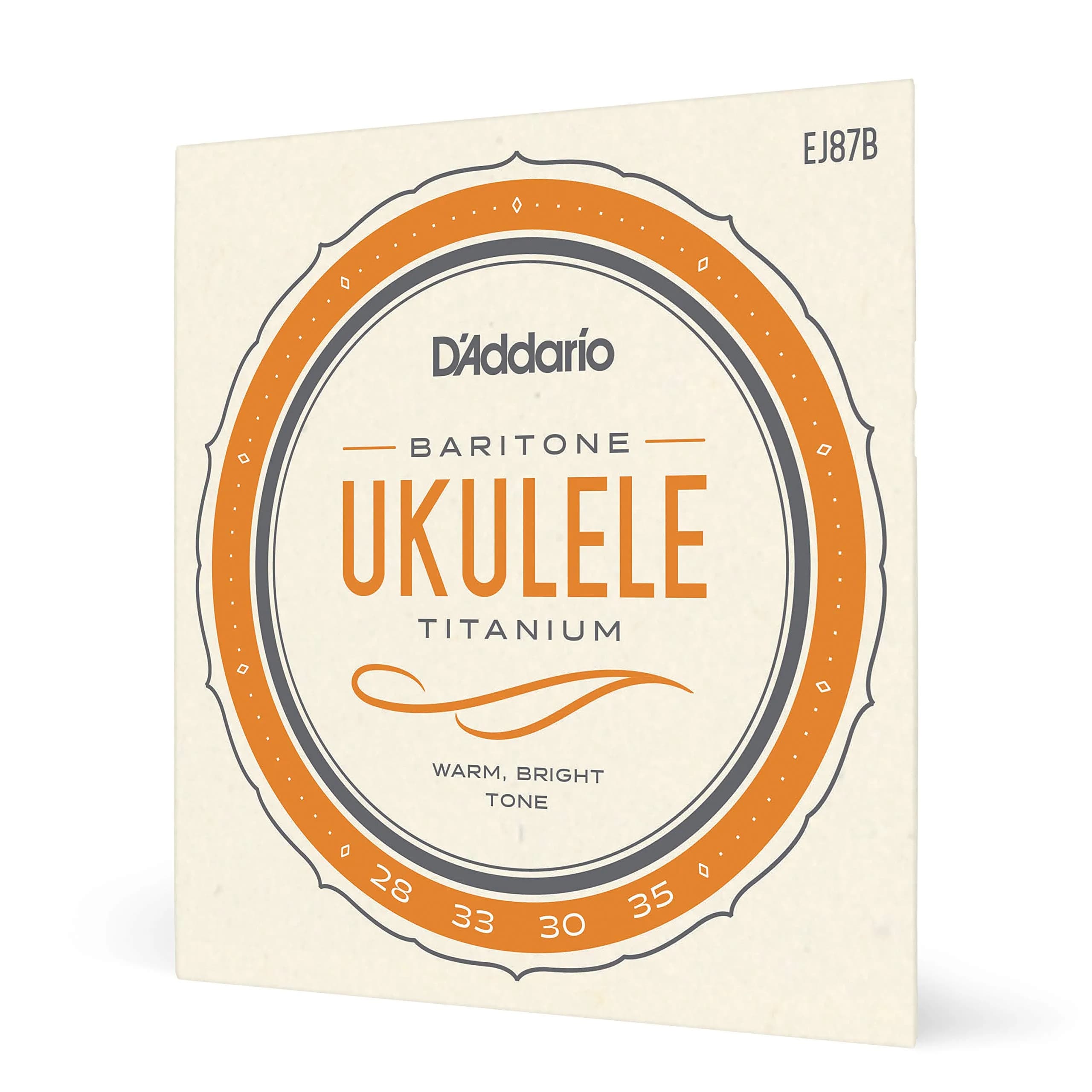 D'Addario Nyltech Concert Ukulele Strings EJ88C (4-String Set) | Bright Tone, Warm Playability, Tuning Stability — Titanium Baritone