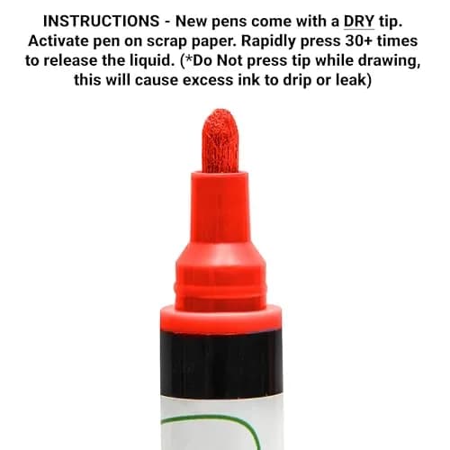 Rainbow Chalk Markers Limited Glass Pen Window Marker Red Fine Tip 5mm (0.2 in) | Non-Toxic Water-Based Ink thumbnail 2