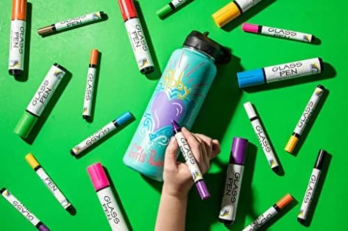 Rainbow Chalk Markers Limited Glass Pen Window Marker Blue Fine Tip | Non-Toxic Water-Based Ink for Glass & Mirrors thumbnail 4