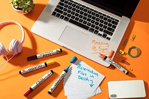 Rainbow Chalk Markers Limited Glass Pen Window Marker Blue Fine Tip | Non-Toxic Water-Based Ink for Glass & Mirrors thumbnail 5