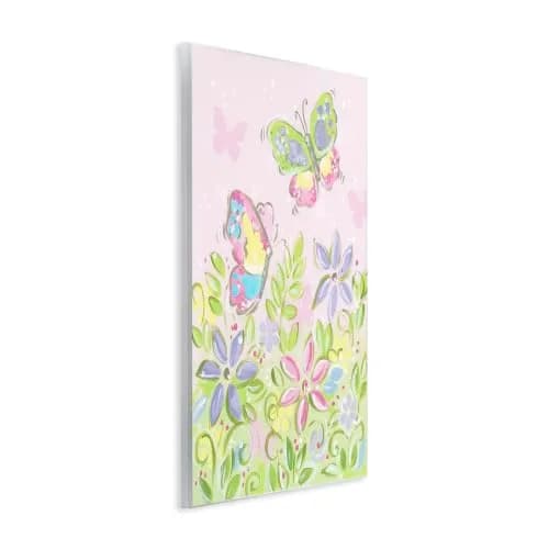 Stupell Industries Pastel Butterflies and Flowers Wall Plaque 10 x 15 | Nursery Wall Decor with Floral & Animal Themes thumbnail 2