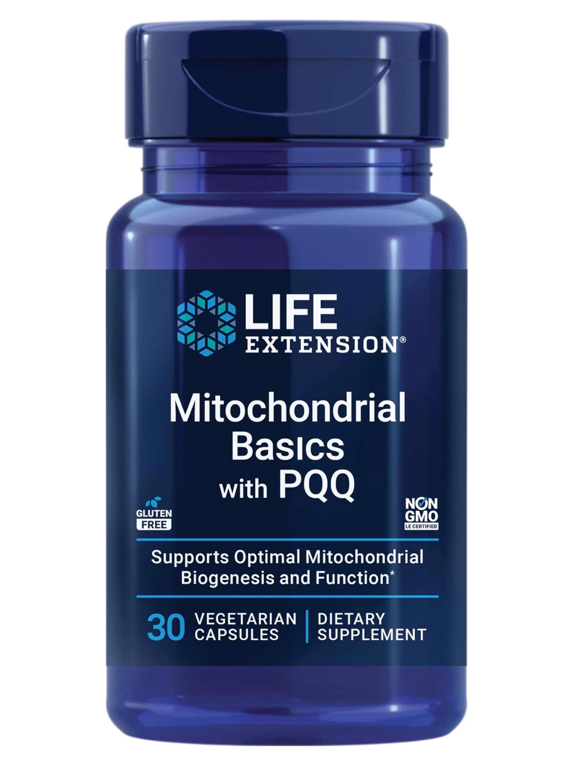 Life Extension Mitochondrial Basics with PQQ, L-Taurine, R-lipoic Acid 30 Capsules — Tan