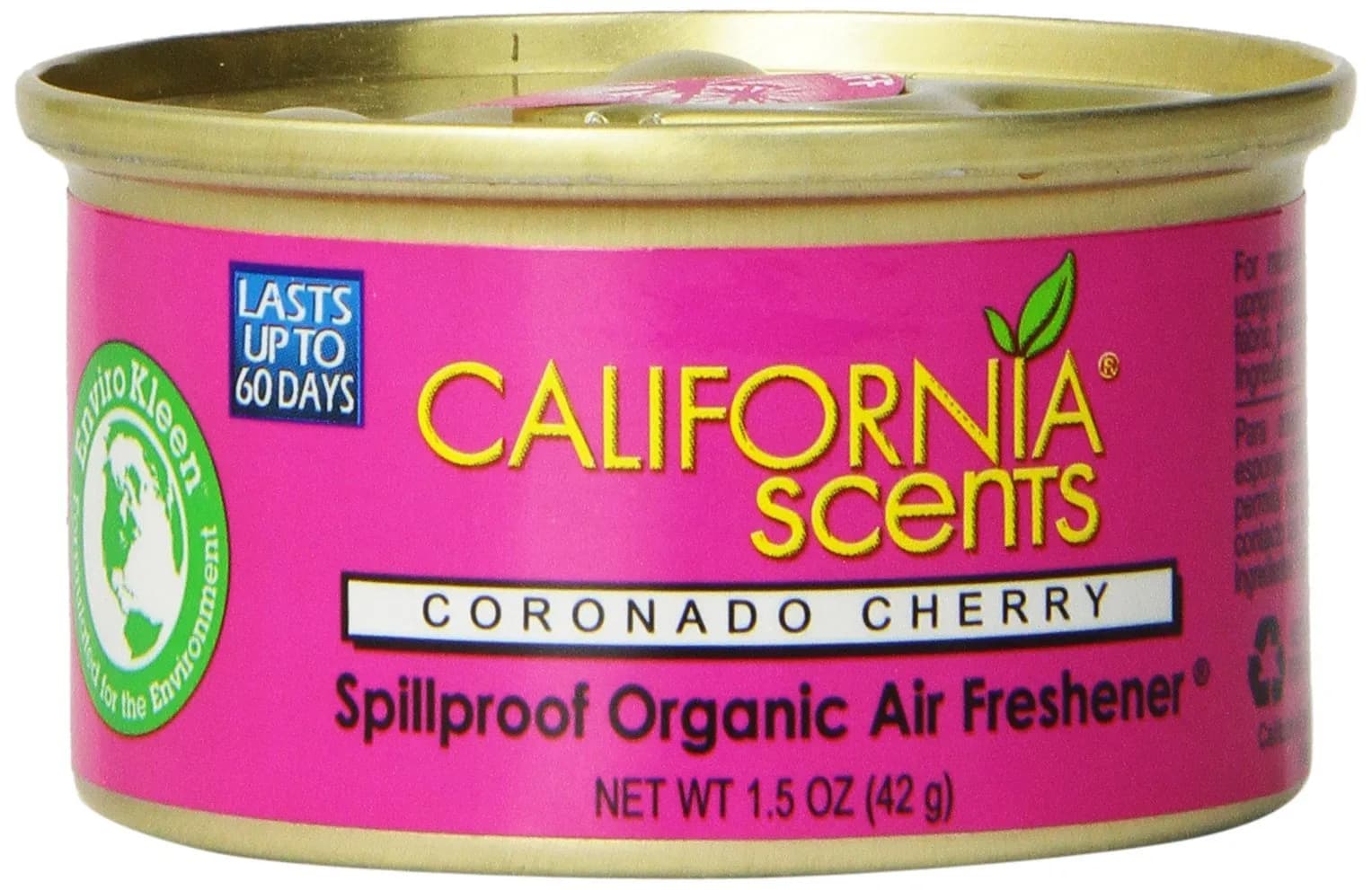 California Scents Coronado Cherry Spillproof Organic Air Freshener 156g (6oz) | 4-Pack, Lasts 60 Days
