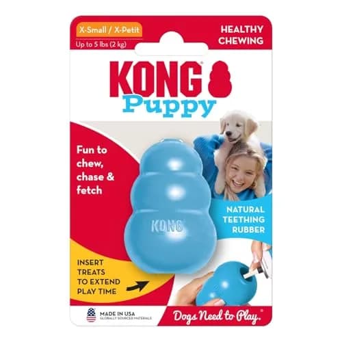 KONG Puppy Natural Rubber Teething Chew Toy for XS Puppies | Gentle, Bounce & Stuffable thumbnail 9