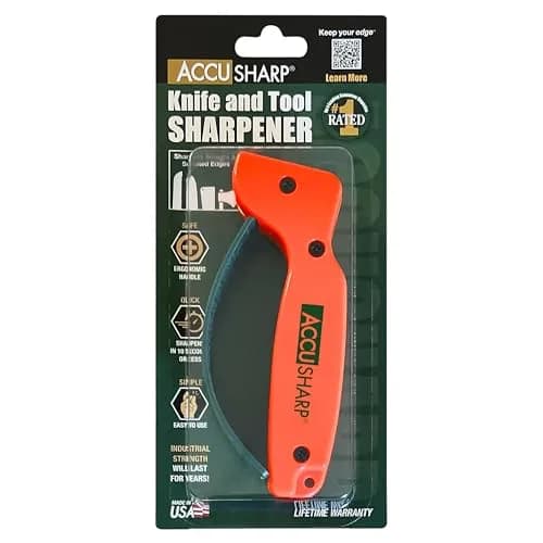 AccuSharp Knife Sharpener Blaze Orange | Sharpens Straight & Serrated Knives in 10 Seconds thumbnail 3