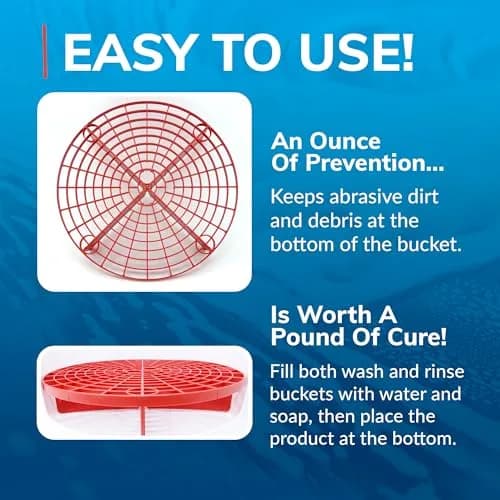 Grit Guard Silver Bucket Insert (2 Pack) | 10.5" Diameter (27.6 cm) | Prevents Scratches & Swirl Marks thumbnail 4