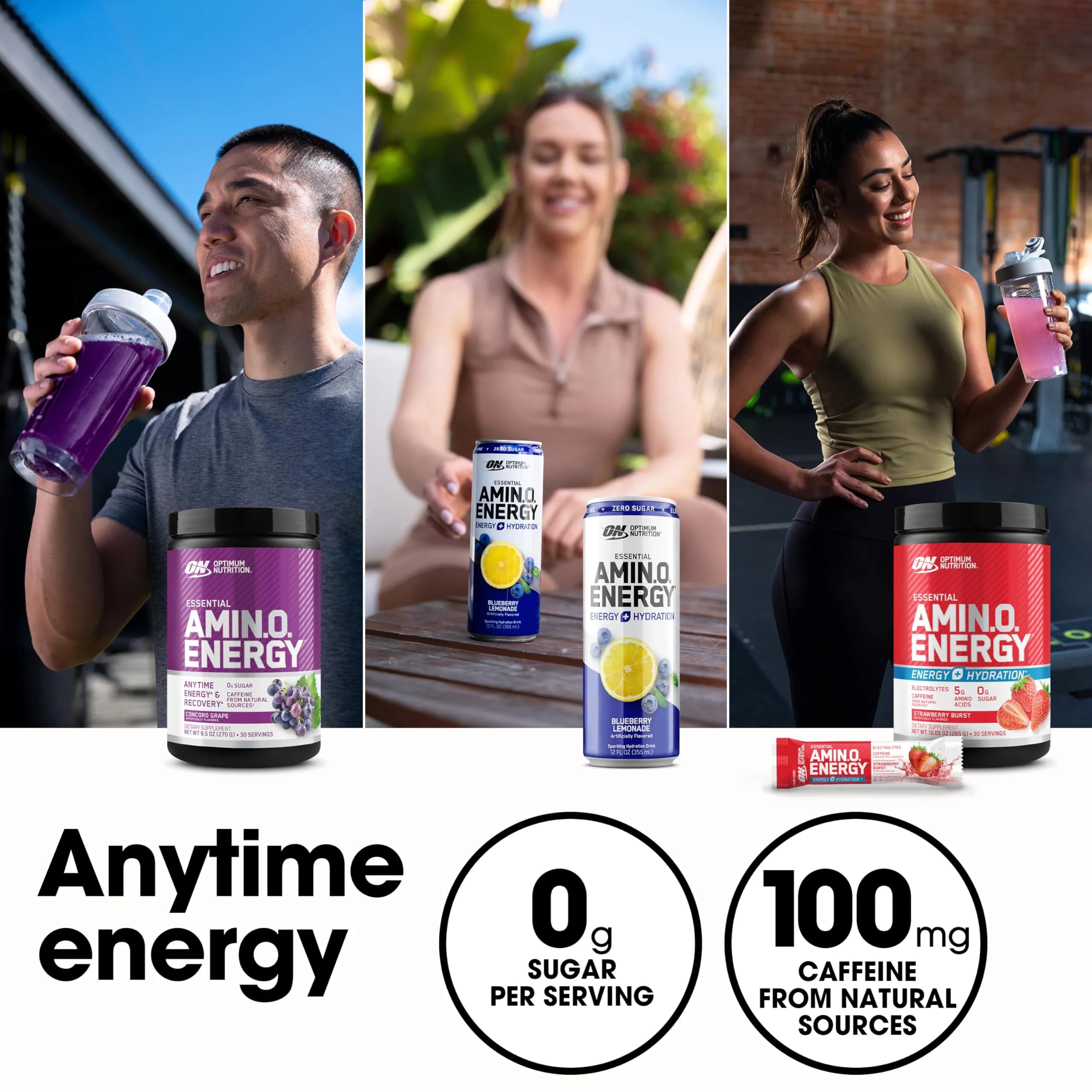Optimum Nutrition Amino Energy Pre Workout Powder, Orange Cooler, 65 Servings | Energy & Muscle Recovery Blend thumbnail 7