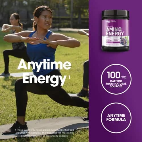 Optimum Nutrition Amino Energy Concord Grape 1.29 lb (585 g) | Energy & Muscle Recovery Blend thumbnail 4