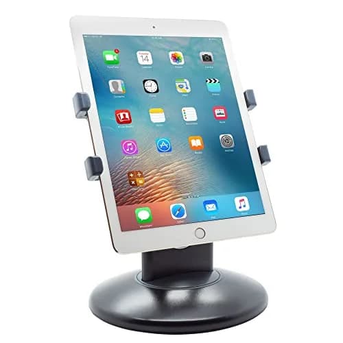Kantek Adjustable Tablet Desk Stand with Weighted Base for 7"-10" Tablets | Rotating Secure Support thumbnail 1