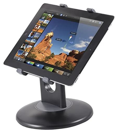 Kantek Adjustable Tablet Desk Stand with Weighted Base for 7"-10" Tablets | Rotating Secure Support thumbnail 3
