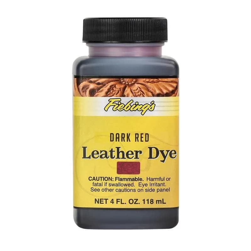 Fiebing's Leather Dye - Dark Red 118ml (4 fl oz) | Alcohol-Based Penetrating Dye for Leather & Wood