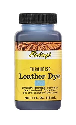 Fiebing's Leather Dye 118ml (4 fl oz) - Vibrant Turquoise Alcohol-Based Penetrating Dye for Leather & Wood thumbnail 1