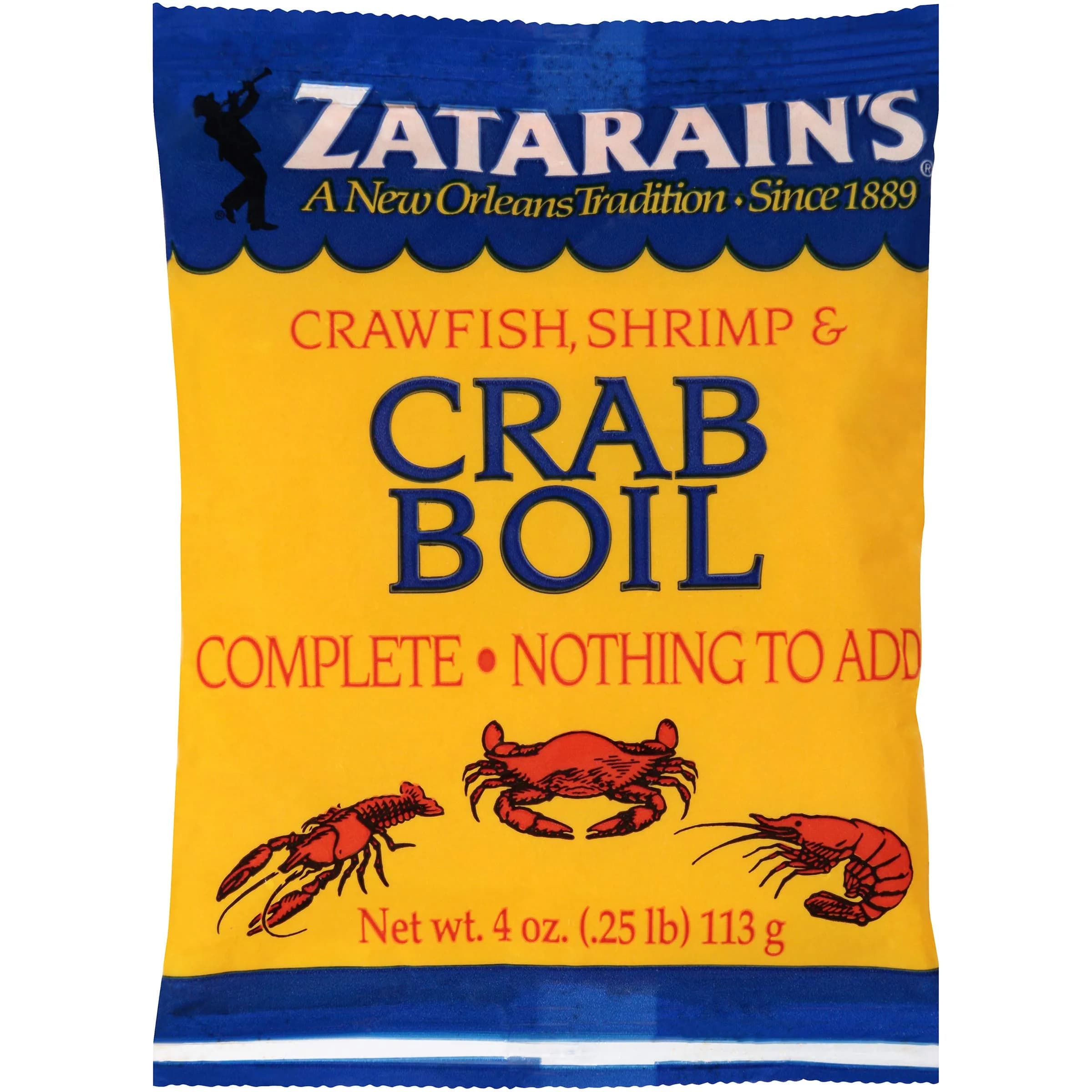 Zatarain's Crawfish, Shrimp & Crab Boil 4 oz (113g) | Authentic New Orleans Style Seafood Seasoning