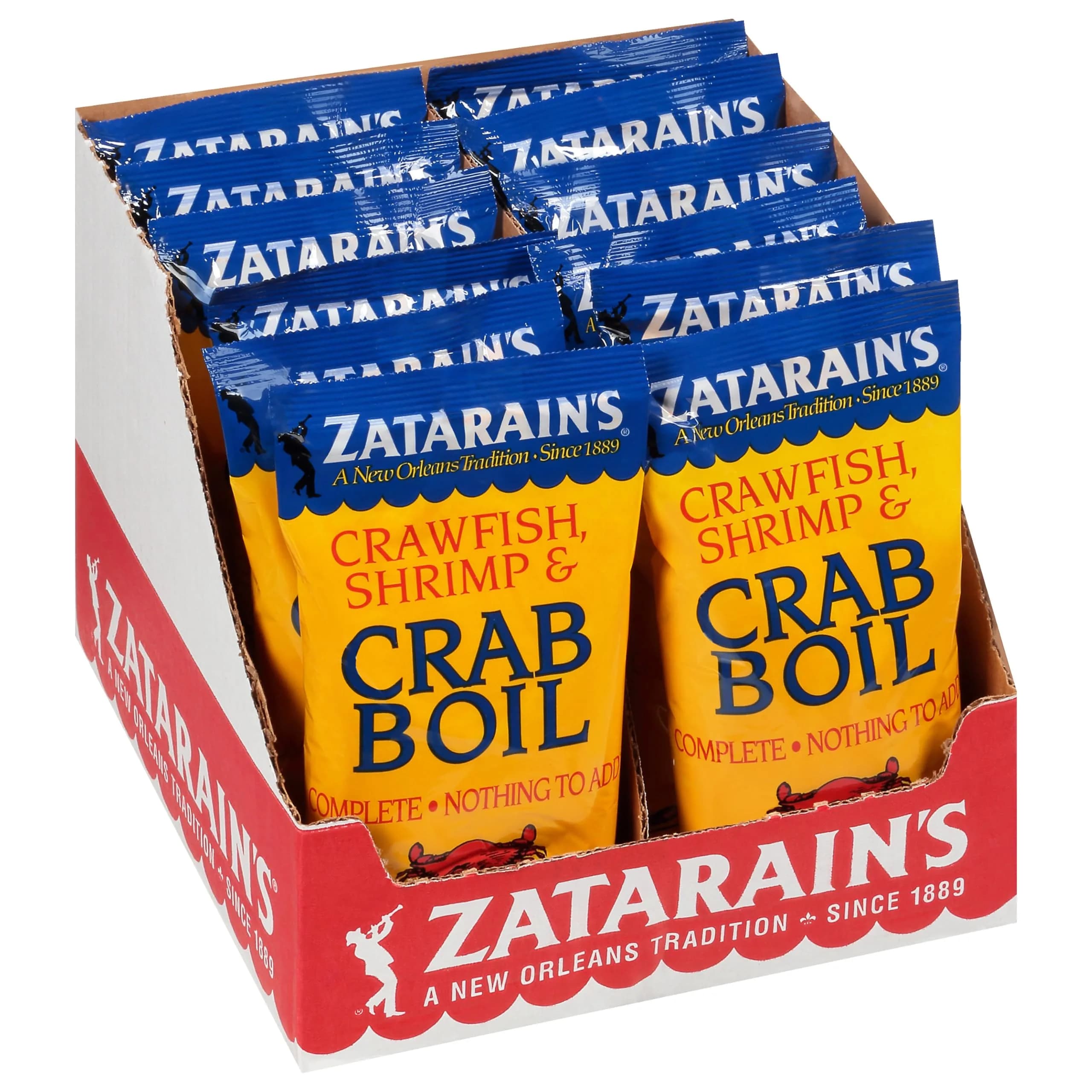 Zatarain's Crawfish, Shrimp & Crab Boil 16 oz (Pack of 12) | Authentic New Orleans Style Seafood Seasoning