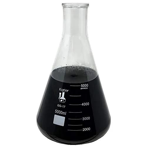 Karter Scientific 5000ml Narrow Mouth Erlenmeyer Flask Borosilicate 3.3 Glass | Graduated 500ml to 5000ml thumbnail 1