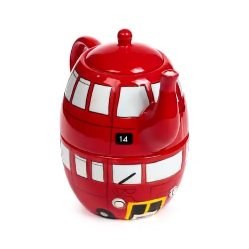 Puckator Routemaster Red Bus Tea for One Set, Ceramic, Mixed, Total Height 17cm | London Bus Tea Cup & Pot thumbnail 1