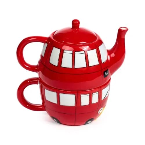 Puckator Routemaster Red Bus Tea for One Set, Ceramic, Mixed, Total Height 17cm | London Bus Tea Cup & Pot thumbnail 5