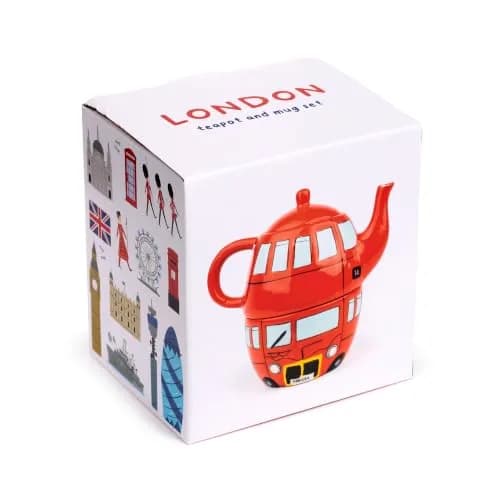 Puckator Routemaster Red Bus Tea for One Set, Ceramic, Mixed, Total Height 17cm | London Bus Tea Cup & Pot thumbnail 2