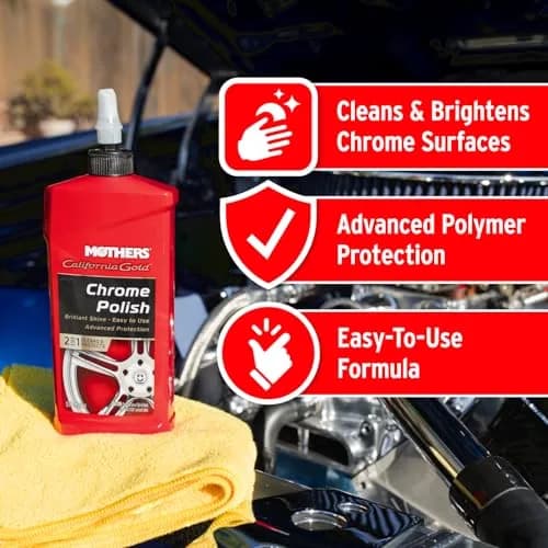 Mothers California Gold Chrome Polish 12 oz | Deep Cleans & Protects Chrome & Glass thumbnail 3