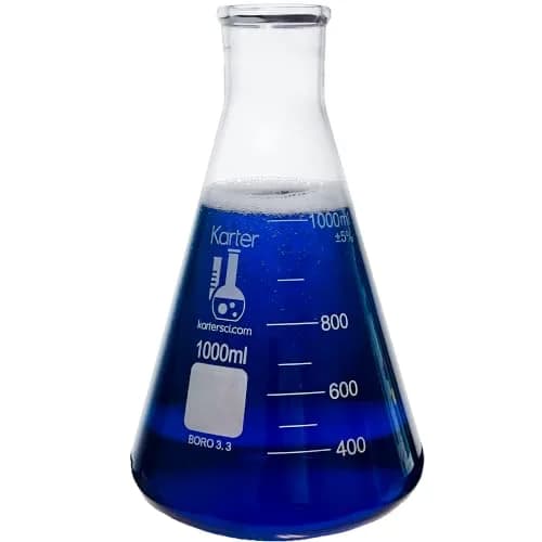 Karter Scientific 1000ml Erlenmeyer Flask with Narrow Mouth & Graduations | 3.3 Borosilicate Glass thumbnail 1
