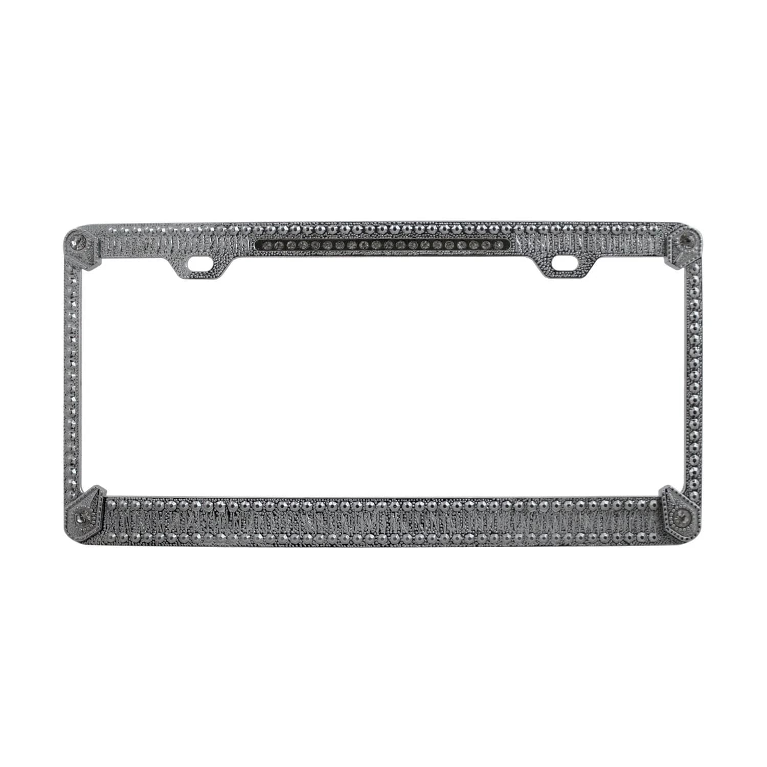 Pilot Automotive WL125-C Auto Ice License Frame with Diamonds | Heavy Duty Zinc Construction - main product image