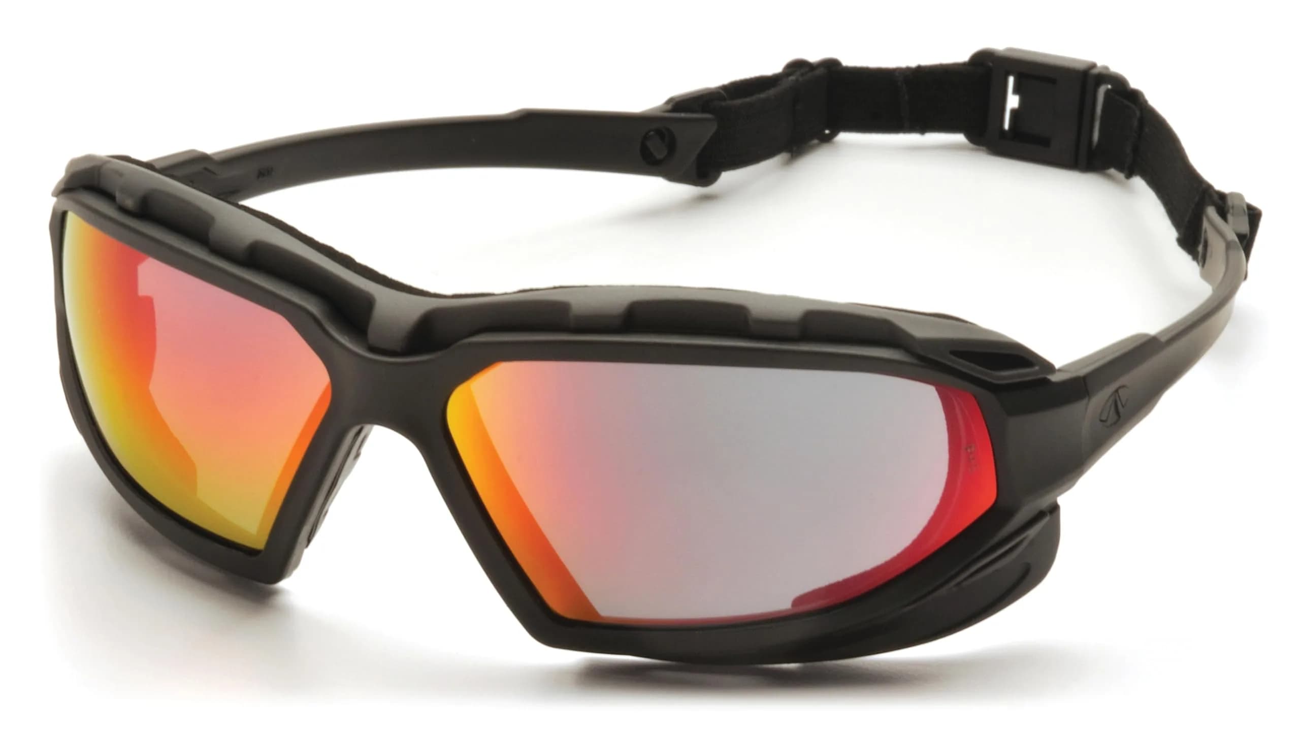 Pyramex Highlander XP Safety Glasses, Black/Gray Frame, Amber Anti-Fog Lens (1 Pair) — Black/Gray