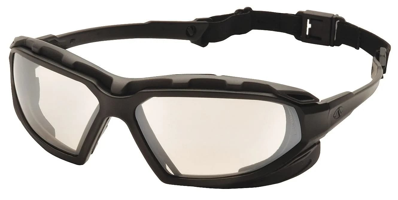 Pyramex Highlander XP Safety Glasses, Black/Gray Frame, Amber Anti-Fog Lens (1 Pair) — Black-Gray Frame