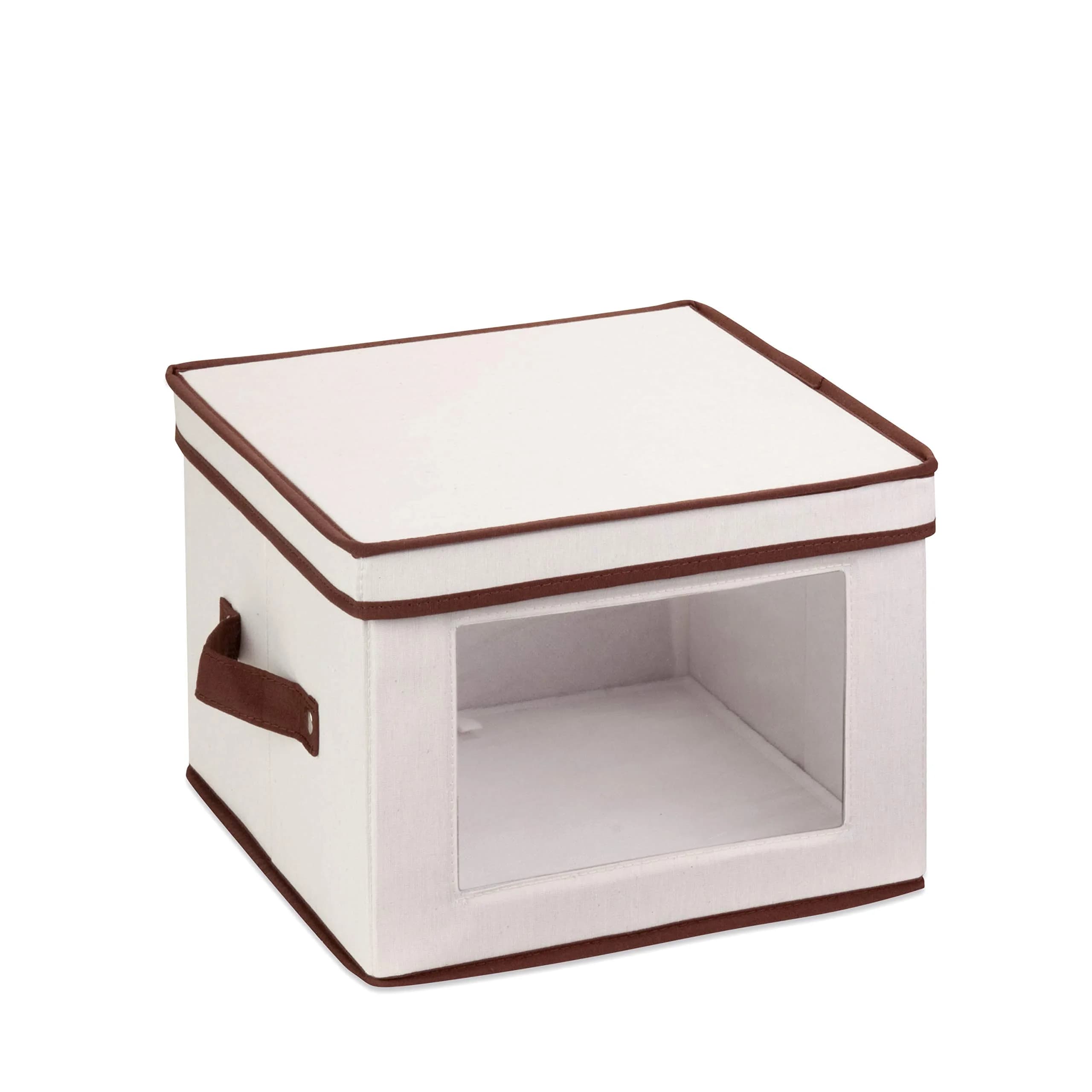 Honey-Can-Do Natural Canvas Storage Box, Medium Window 12x12 | Elegant & Durable Home Organizer - main product image