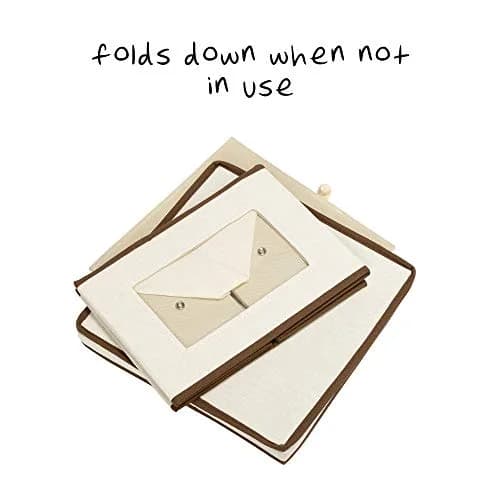 Honey-Can-Do Natural Canvas Storage Box, Medium Window 12x12 | Elegant & Durable Home Organizer thumbnail 5
