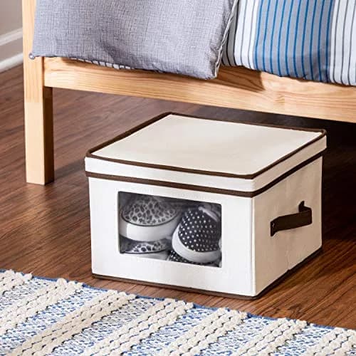 Honey-Can-Do Natural Canvas Storage Box, Medium Window 12x12 | Elegant & Durable Home Organizer thumbnail 2