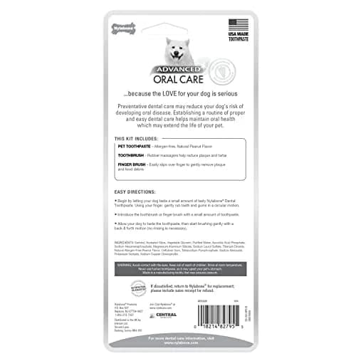 Nylabone Advanced Oral Care Natural Dog Dental Kit Peanut Flavor 2.5 oz (74ml) | Vet Recommended for Healthy Teeth & Gums thumbnail 6