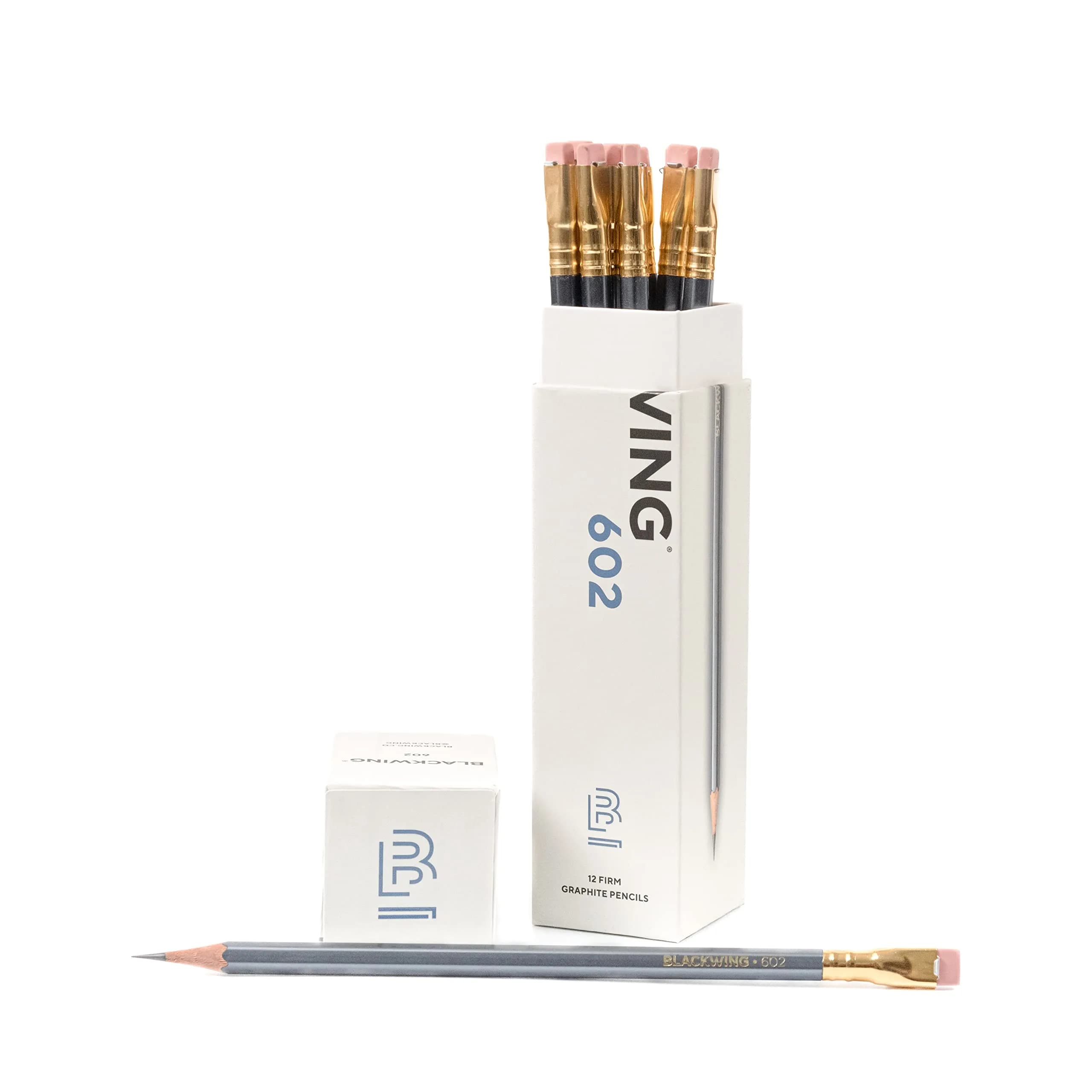 Blackwing 602 Pencils Firm Japanese Graphite Gunmetal Gray 0.8cm (0.3in) | Iconic Heritage Writing Instrument - main product image