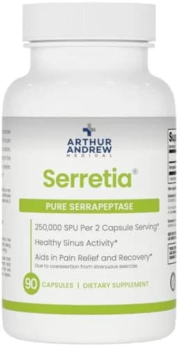 Arthur Andrew Medical Serretia 90 Capsules | Pure Serrapeptase Enzyme for Recovery & Sinus Support thumbnail 1