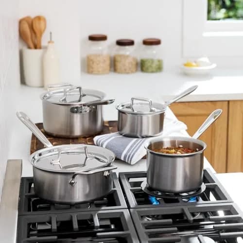 All-Clad D5 Stainless Steel 2 Qt Sauce Pan with Lid | Made in USA, Even Heat, Durable, Induction Safe thumbnail 7
