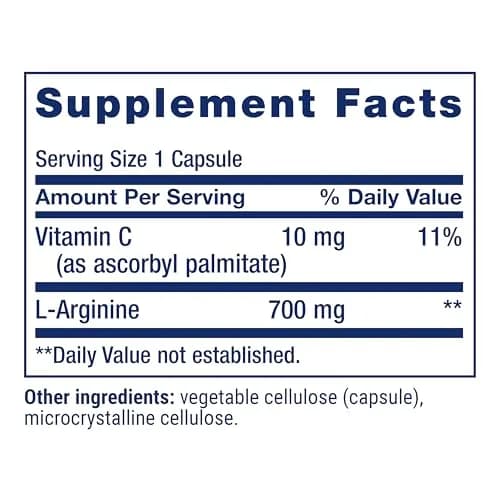 Life Extension L-Arginine Caps 700 mg 200 Capsules | Supports Arterial & Immune Health, 200-Day Supply thumbnail 3