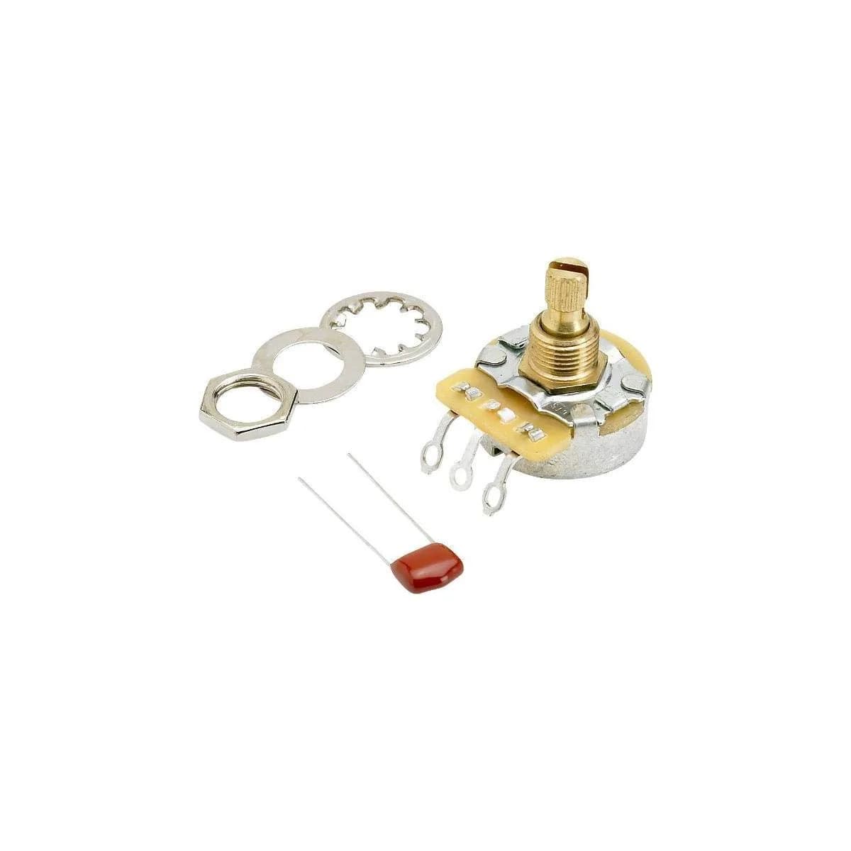 Fender 250k No-Load Split Shaft Potentiometer (Volume - Tone) with .022uf 250V Capacitor and Hardware | For Electric Guitar Tone Control - main product image