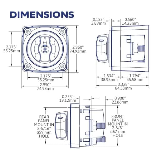 Blue Sea Systems 4-Position Mini Selector Battery Switch, Black | Ignition Protected for Marine Use thumbnail 6