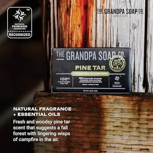 Grandpa's Pine Tar Bar Soap 195 oz (554 g) | 3-in-1 Cleanser Deodorizer Moisturizer for Sensitive Skin thumbnail 5