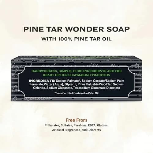 Grandpa's Pine Tar Bar Soap 195 oz (554 g) | 3-in-1 Cleanser Deodorizer Moisturizer for Sensitive Skin thumbnail 2