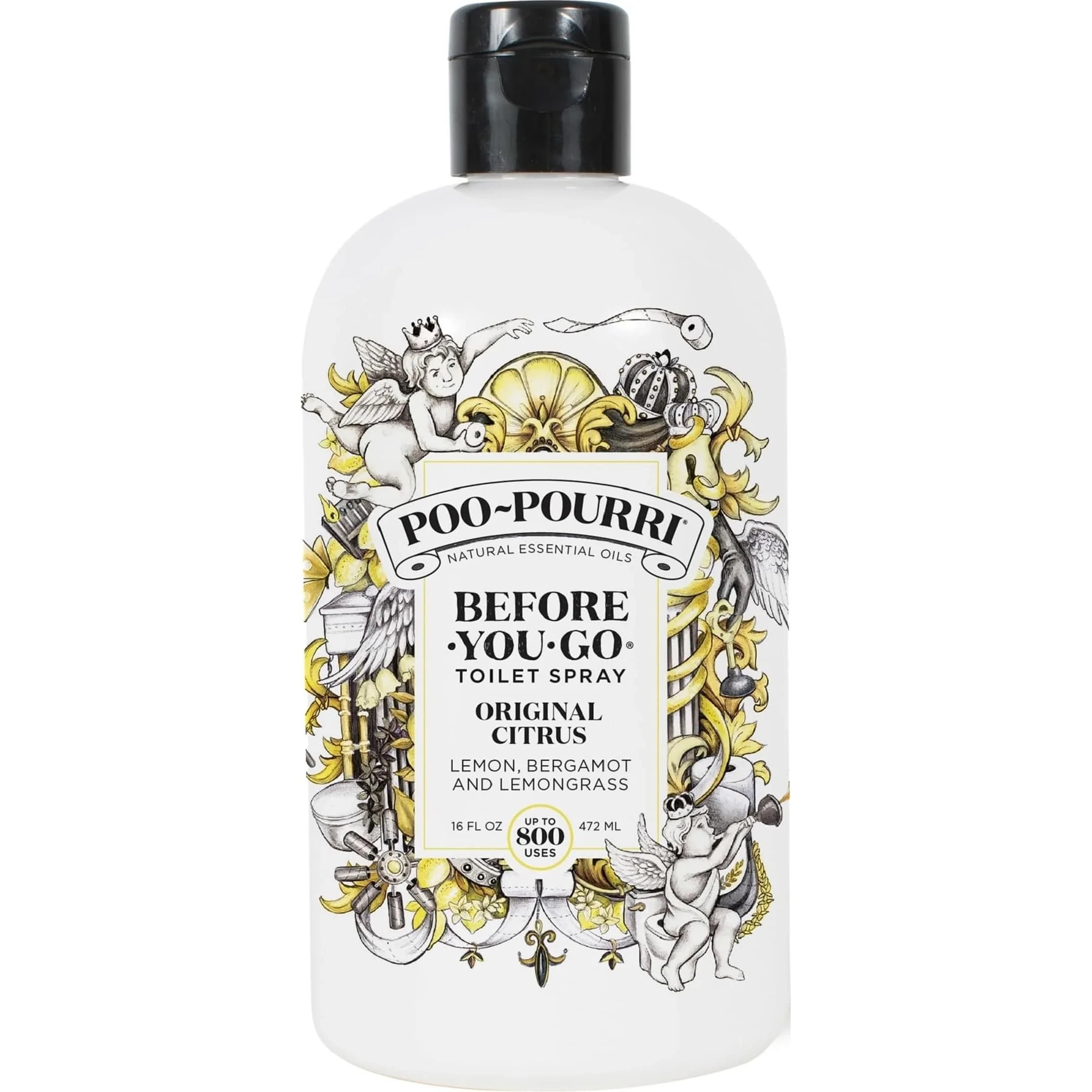 Poo-Pourri Before-You-Go Toilet Spray Original Citrus 10ml (0.34 Fl Oz) | Prevents Bathroom Odors — 16 fl oz