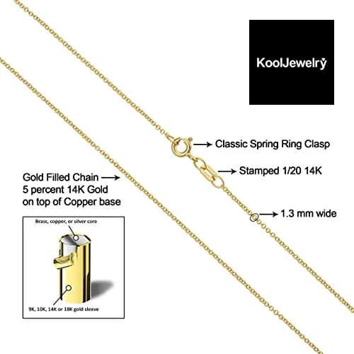 Kooljewelry 14k Gold Filled Cable Chain Necklace 45 cm (18 inch) | Elegant Everyday Jewelry thumbnail 3