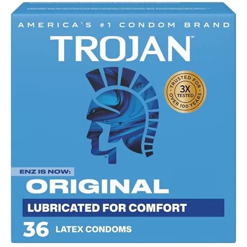 Trojan ENZ Lubricated Condoms for Men, 36 Count | Classic Design, Trusted Protection thumbnail 1