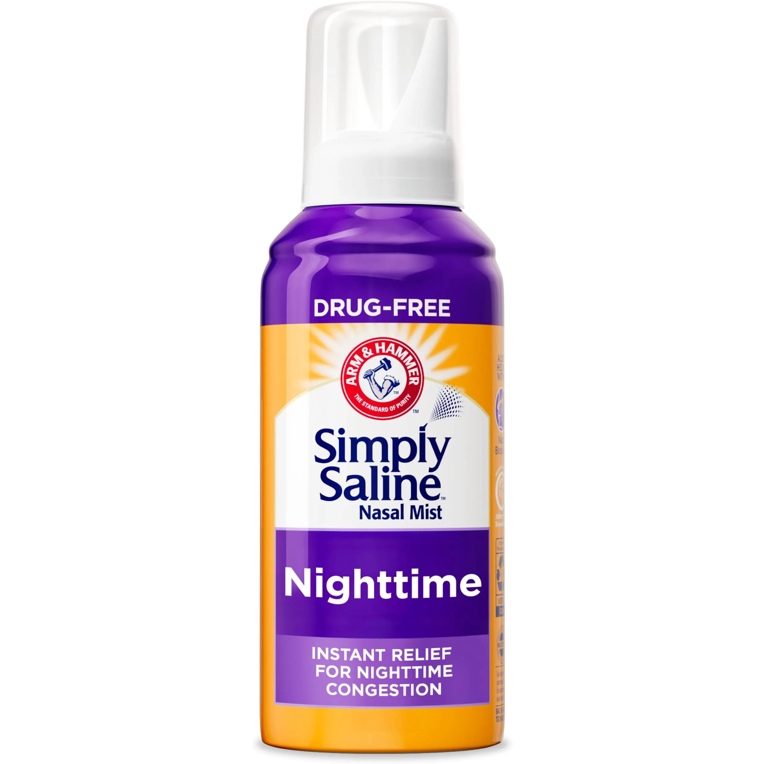 Arm & Hammer Simply Saline Nighttime Nasal Mist 4.6 oz | Drug-Free Congestion Relief for Better Sleep - main product image