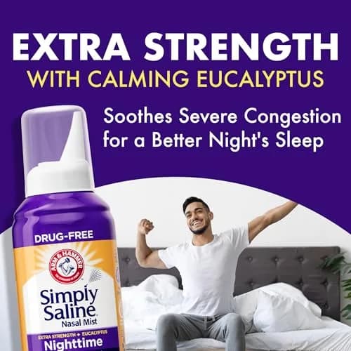 Arm & Hammer Simply Saline Nighttime Nasal Mist 4.6 oz | Drug-Free Congestion Relief for Better Sleep thumbnail 4