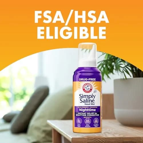Arm & Hammer Simply Saline Nighttime Nasal Mist 4.6 oz | Drug-Free Congestion Relief for Better Sleep thumbnail 6