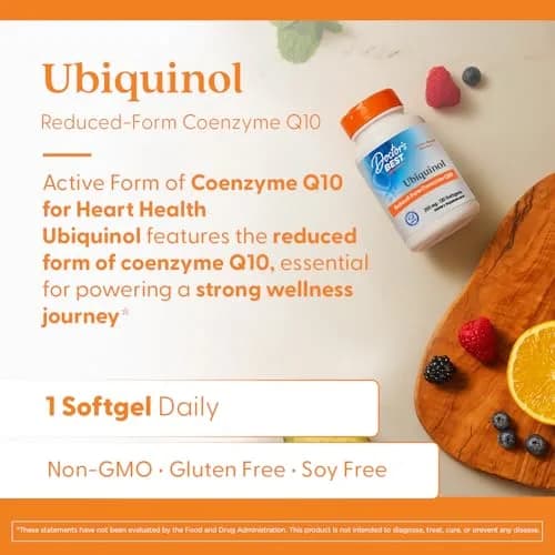 Doctor's BEST Kaneka Ubiquinol 200 mg Softgels (120 Count) thumbnail 4