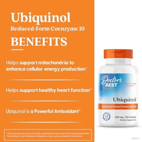 Doctor's BEST Kaneka Ubiquinol 200 mg Softgels (120 Count) thumbnail 2
