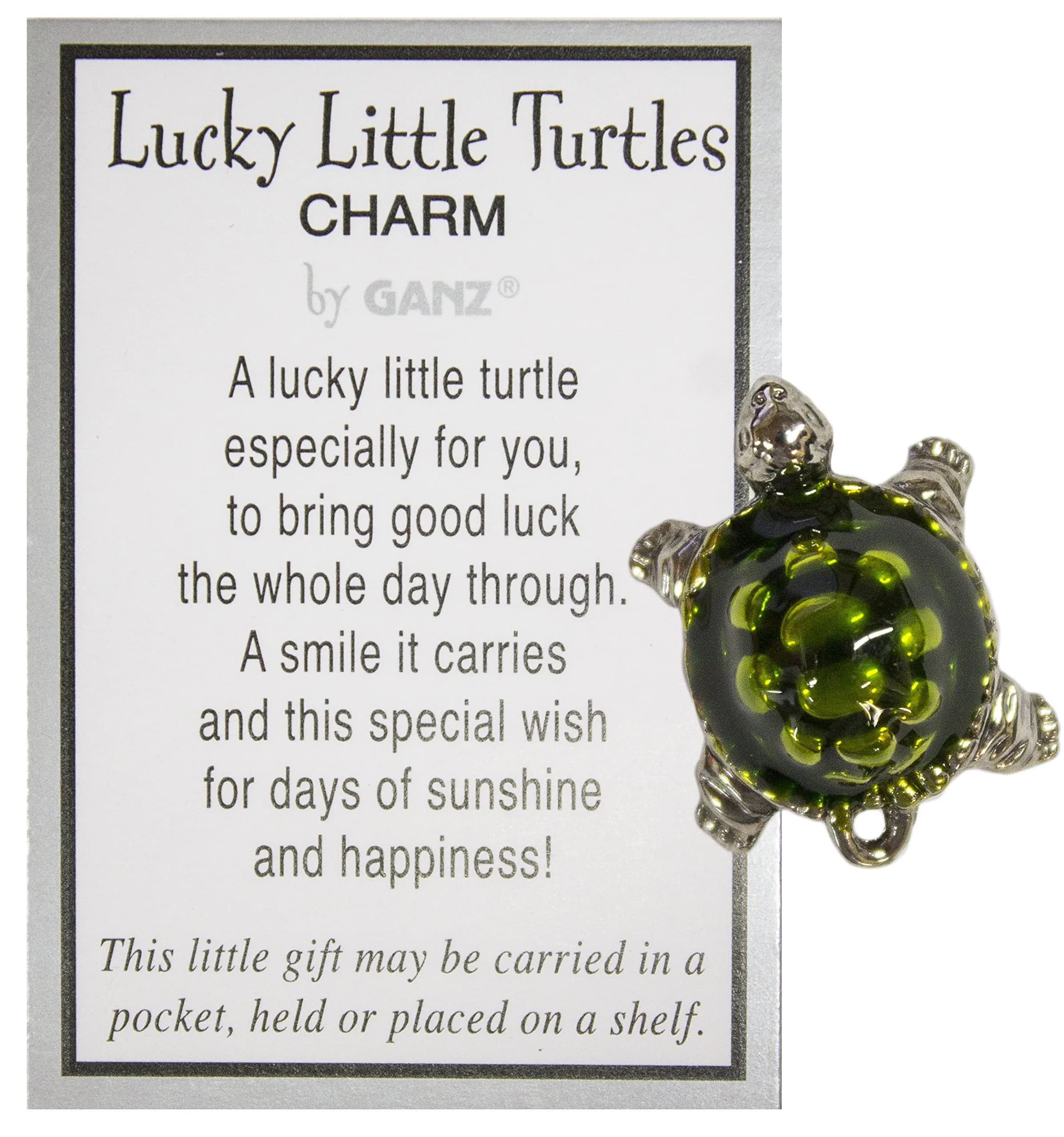 Ganz Lucky Little Turtle Charm with Story Card | 0.38 inch H - main product image