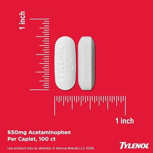 Tylenol 8-Hour Extended Release Caplets, 650 mg Acetaminophen, 100 Count | Pain Relief for Adults thumbnail 5